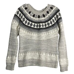 Lucky‎ Brand Fair Isle Crew Neck Sweater Women S Wool Blend Nordic Knit Fairisle